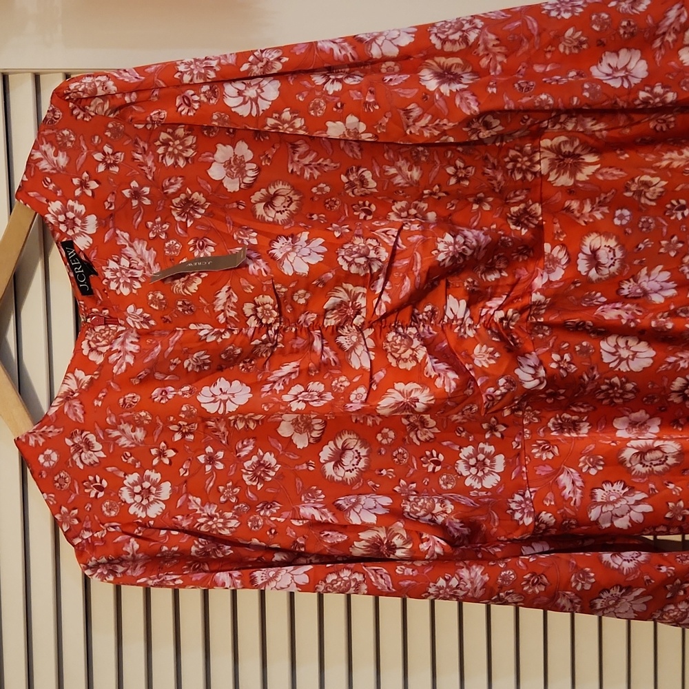 J. Crew Red and White Floral Maxi Dress for Elegant Occasions